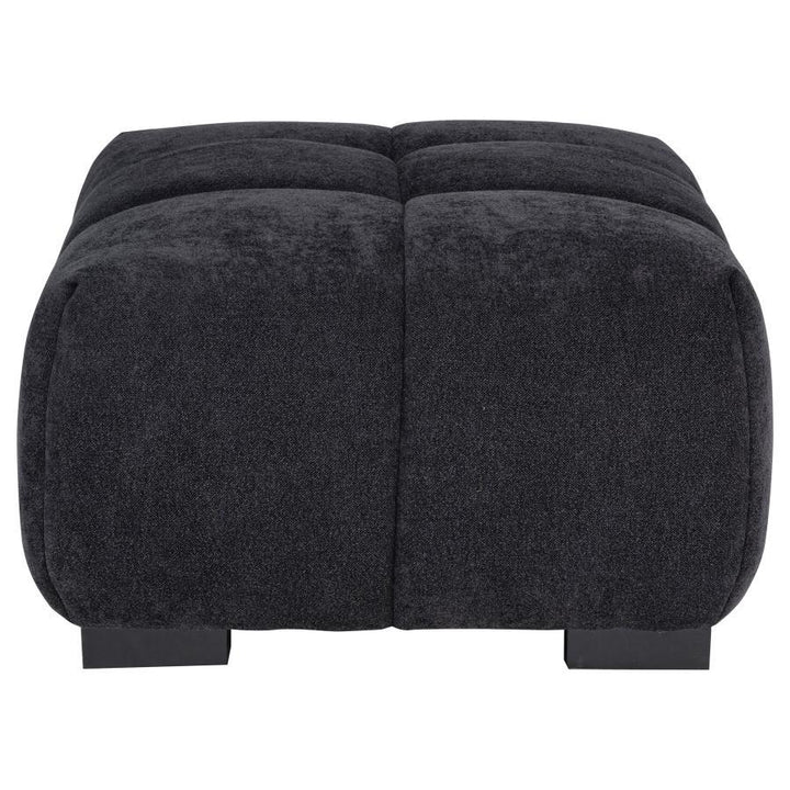 Octavia - Fabric Rectangular Upholstered Ottoman - Black