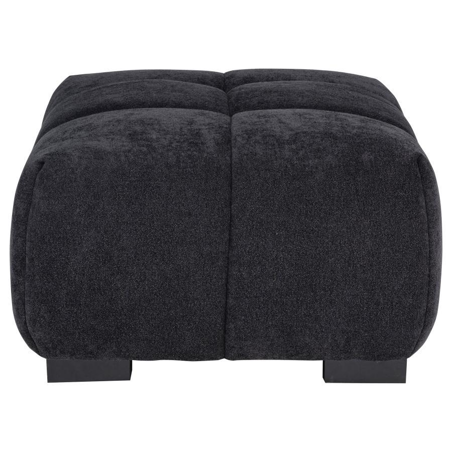 Octavia - Fabric Rectangular Upholstered Ottoman - Black