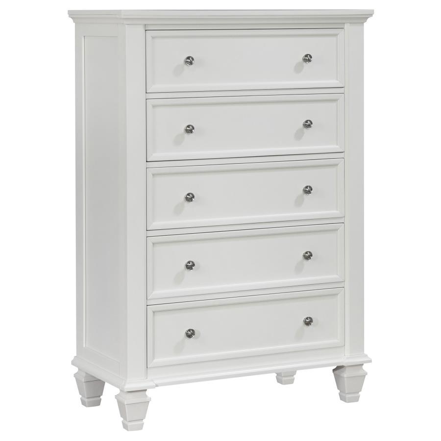 Coaster Furniture Sandy Beach - 5-Drawer Bedroom Chest - Cream White