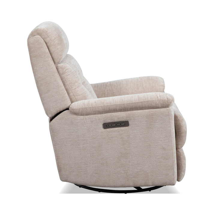 Sophisticated Power Swivel Gliding Recliner With Power Headrest &amp; Lumbar Oat