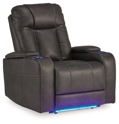 Feazada Power Recliner - Black Reclining Chair modern furniture Contempo Furniture
