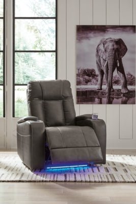 Feazada Power Recliner - Black Reclining Chair modern furniture Contempo Furniture