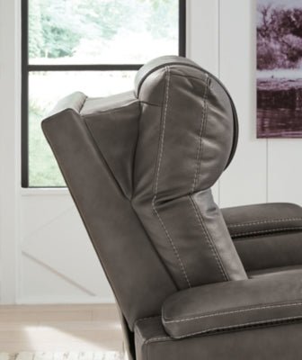Feazada Power Recliner - Black Reclining Chair modern furniture Contempo Furniture