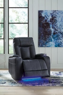 Feazada Power Recliner - Blue Reclining Chair modern furniture Contempo Furniture