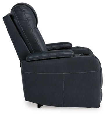 Feazada Power Recliner - Blue Reclining Chair modern furniture Contempo Furniture