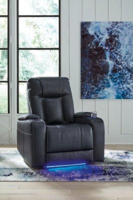 Feazada Power Recliner - Blue Reclining Chair modern furniture Contempo Furniture