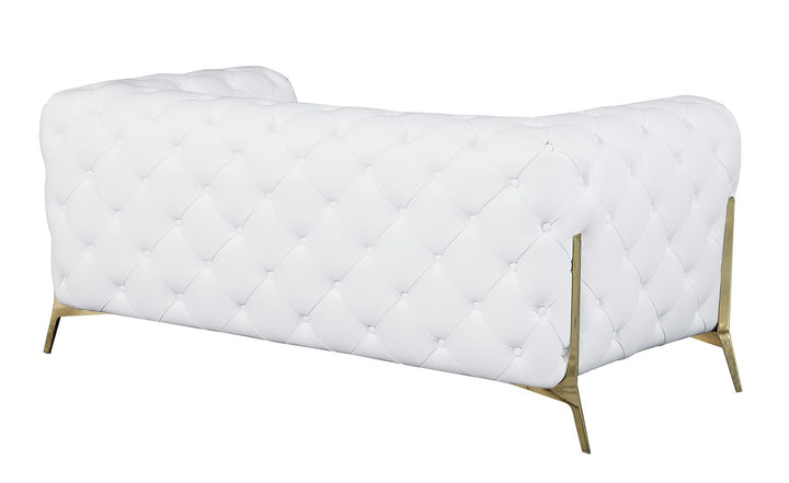 DivanItalia 970 Loveseat in Top-Grain Italian Leather - White