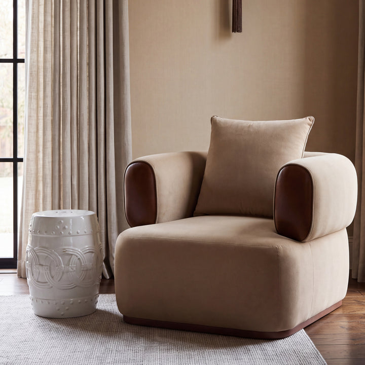 Bblythe Velvet Arm Chair – Brown