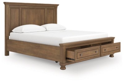 Feddinger California King Panel Storage Bed - Light Brown Storage Bed modern furniture Contempo Furniture
