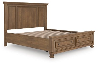 Feddinger California King Panel Storage Bed - Light Brown Storage Bed modern furniture Contempo Furniture