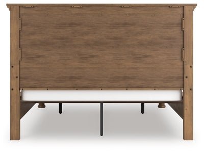 Feddinger California King Panel Storage Bed - Light Brown Storage Bed modern furniture Contempo Furniture
