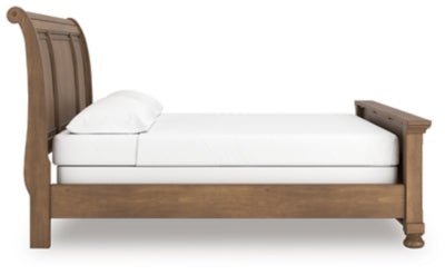 Feddinger California King Sleigh Bed - Light Brown Sleigh Bed modern furniture Contempo Furniture