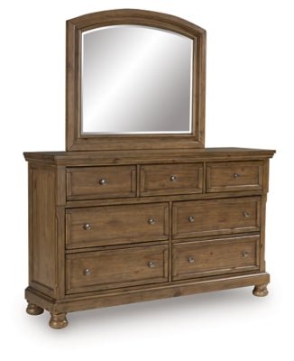 Feddinger Dresser and Mirror - Light Brown | Ashley Furniture