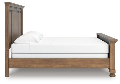 Feddinger King Panel Bed - Light Brown Panel Bed modern furniture Contempo Furniture