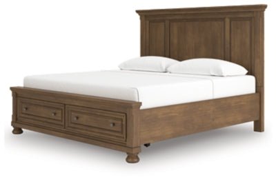 Feddinger King Panel Storage Bed - Light Brown Storage Bed modern furniture Contempo Furniture
