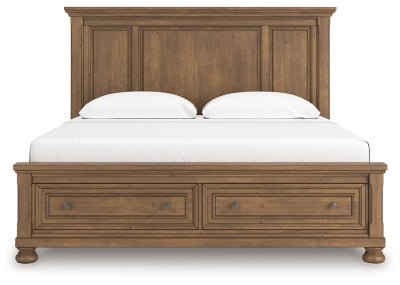 Feddinger King Panel Storage Bed - Light Brown | Ashley Furniture