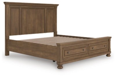 Feddinger King Panel Storage Bed - Light Brown Storage Bed modern furniture Contempo Furniture