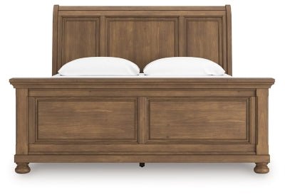 Feddinger King Sleigh Bed - Light Brown Sleigh Bed modern furniture Contempo Furniture