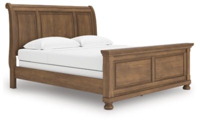 Feddinger King Sleigh Bed - Light Brown Sleigh Bed modern furniture Contempo Furniture