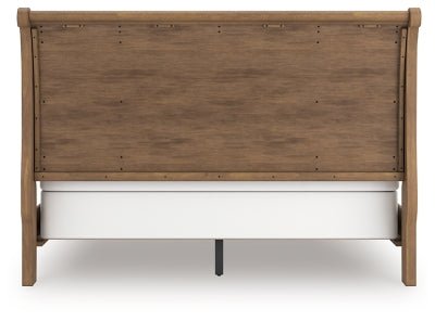 Feddinger King Sleigh Bed - Light Brown Sleigh Bed modern furniture Contempo Furniture