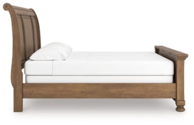 Feddinger King Sleigh Bed - Light Brown Sleigh Bed modern furniture Contempo Furniture