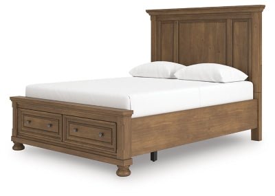 Feddinger Queen Panel Storage Bed - Light Brown | Ashley Furniture