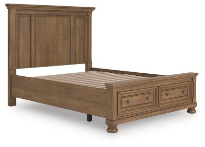 Feddinger Queen Panel Storage Bed - Light Brown Storage Bed modern furniture Contempo Furniture