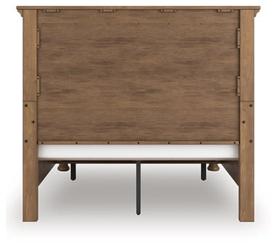 Feddinger Queen Panel Storage Bed - Light Brown Storage Bed modern furniture Contempo Furniture