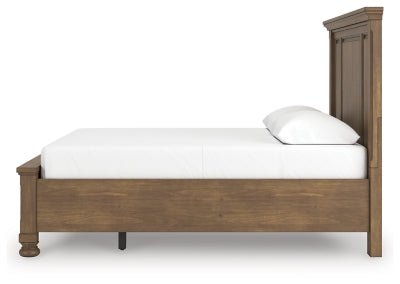 Feddinger Queen Panel Storage Bed - Light Brown Storage Bed modern furniture Contempo Furniture