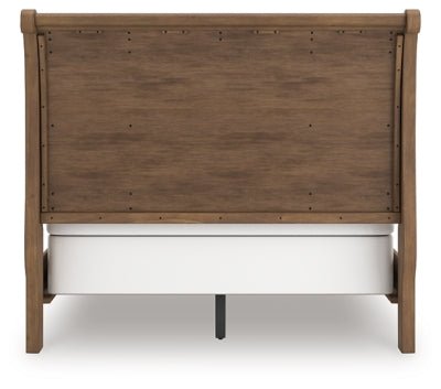 Feddinger Queen Sleigh Bed - Light Brown Sleigh Bed modern furniture Contempo Furniture