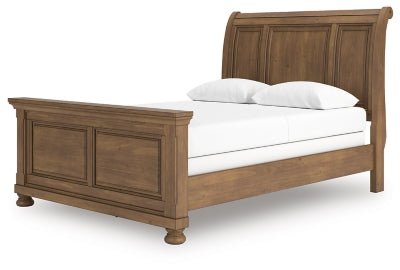 Feddinger Queen Sleigh Bed - Light Brown | Ashley Furniture