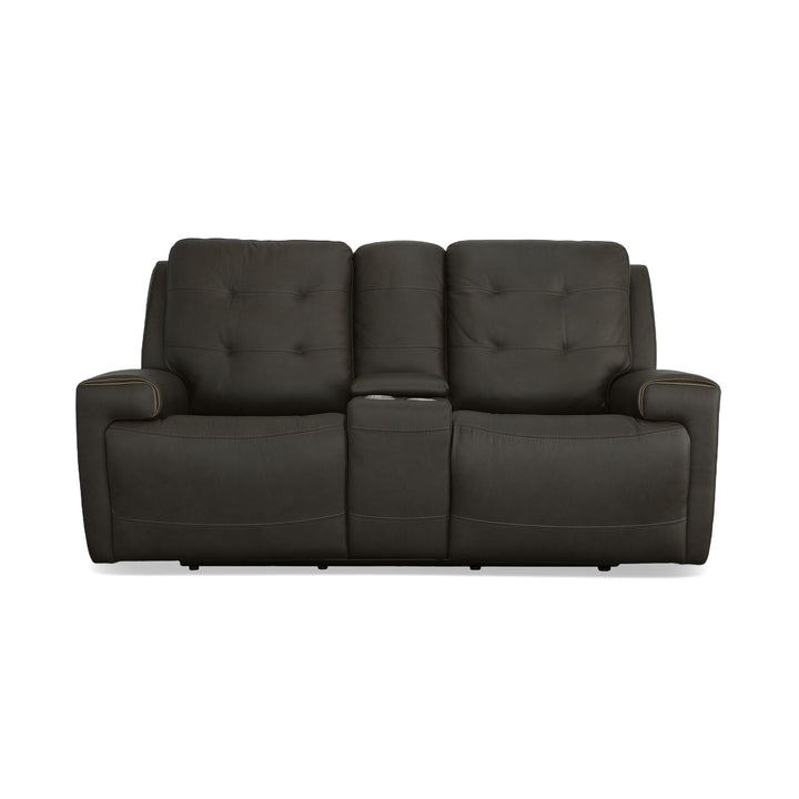Iris Power Reclining Loveseat With Console &amp; Power Headrests Charcoal