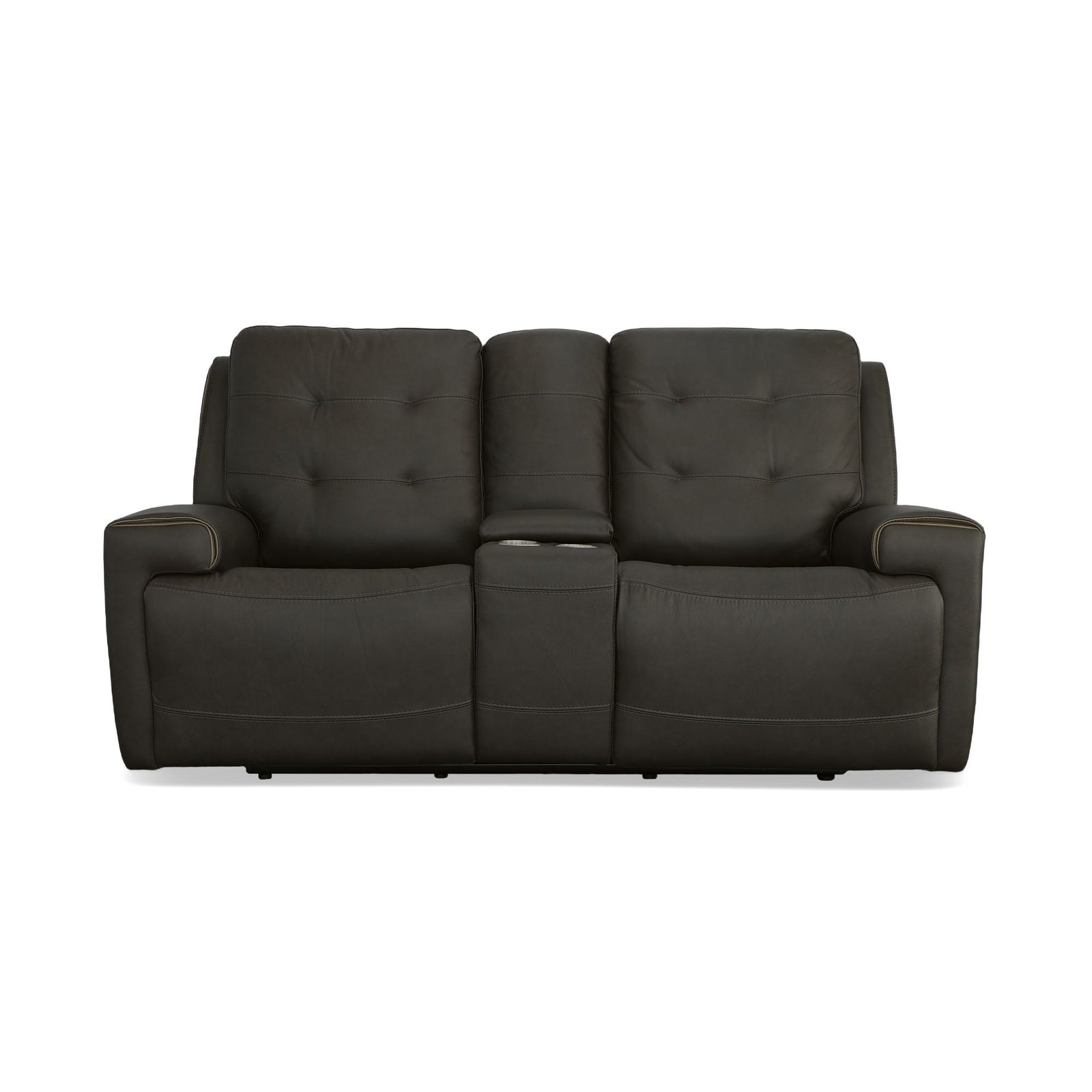 Iris  Power Reclining Loveseat With Console & Power Headrests  Charcoal