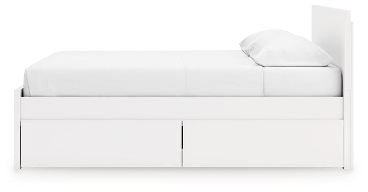 Onita - King Panel Platform Bed With 2 Side Storage - White by Ashley Furniture product image
