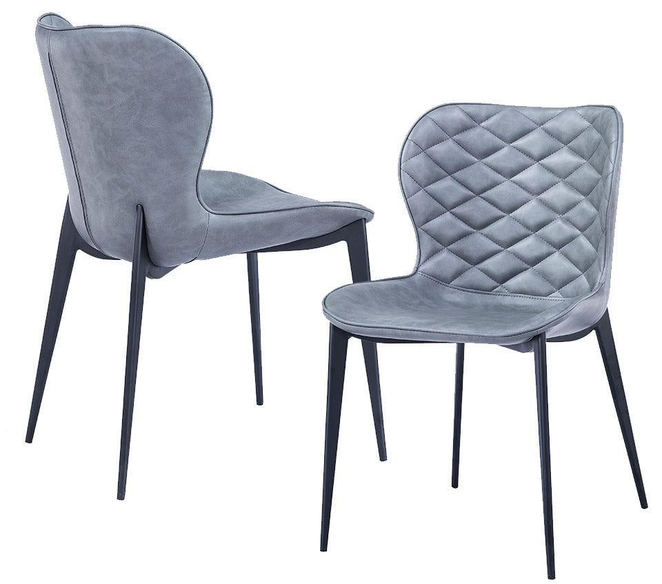 Felicia - Modern Grey & Black Dining Chair (Set of 2)