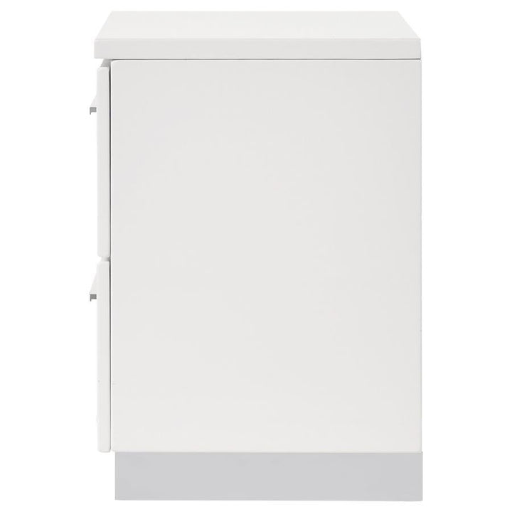 Felicity - 2 - Drawer Nightstand - White High Gloss Accent Nightstand modern furniture Contempo Furniture