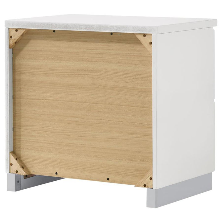 Felicity - 2 - Drawer Nightstand - White High Gloss Accent Nightstand modern furniture Contempo Furniture