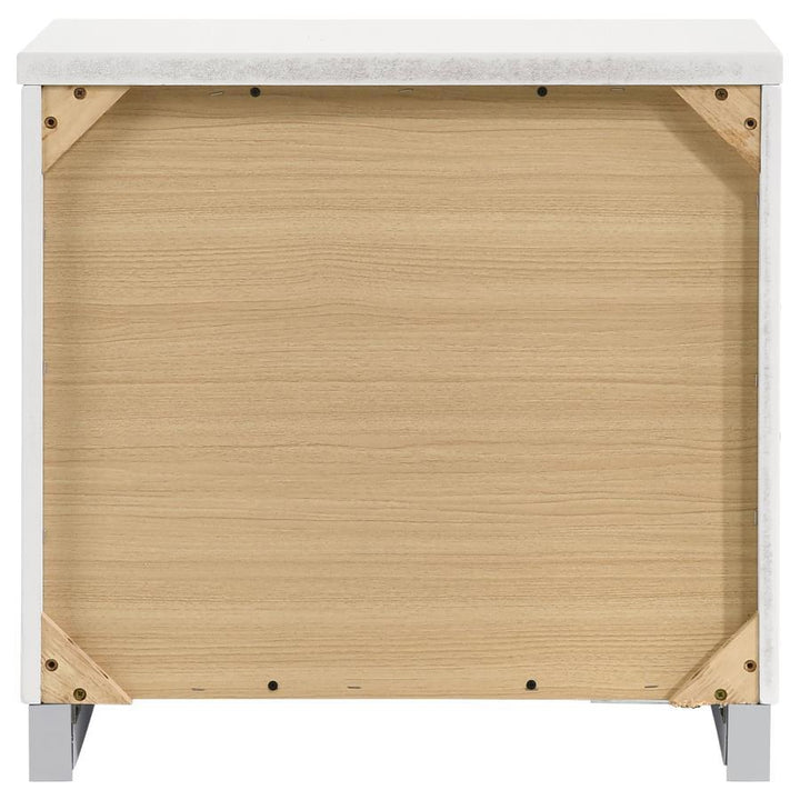 Felicity - 2 - Drawer Nightstand - White High Gloss Accent Nightstand modern furniture Contempo Furniture