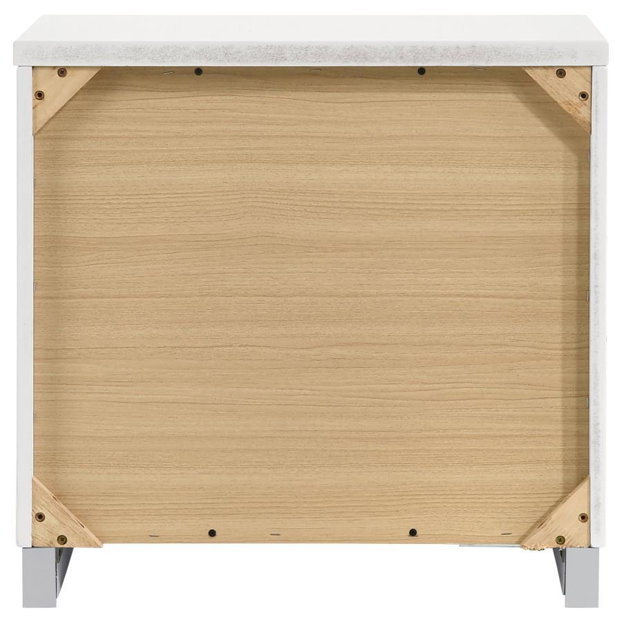 Felicity - 2 - Drawer Nightstand - White High Gloss Accent Nightstand modern furniture Contempo Furniture