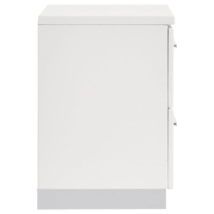 Felicity - 2 - Drawer Nightstand - White High Gloss Accent Nightstand modern furniture Contempo Furniture