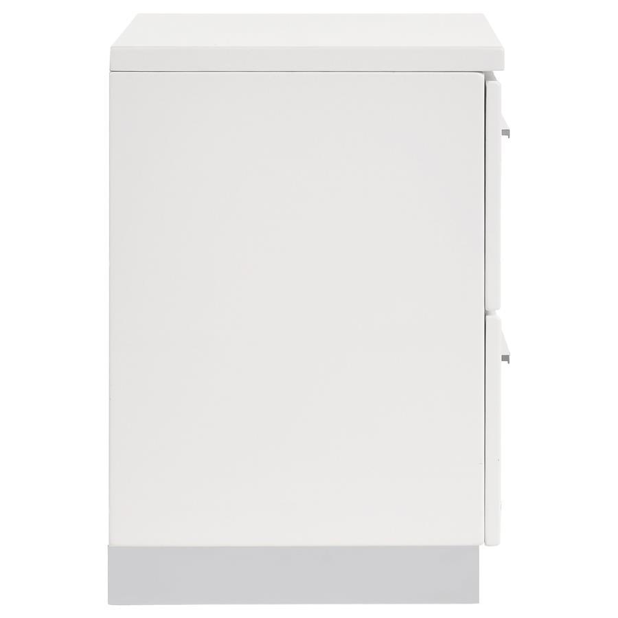Felicity - 2 - Drawer Nightstand - White High Gloss Accent Nightstand modern furniture Contempo Furniture