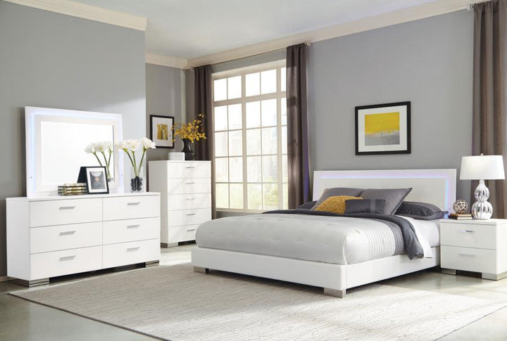 Felicity - 2 - Drawer Nightstand - White High Gloss Accent Nightstand modern furniture Contempo Furniture