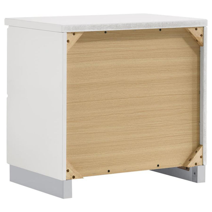 Felicity - 2 - Drawer Nightstand - White High Gloss Accent Nightstand modern furniture Contempo Furniture