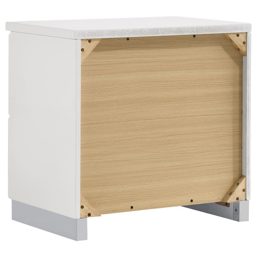 Felicity - 2 - Drawer Nightstand - White High Gloss Accent Nightstand modern furniture Contempo Furniture