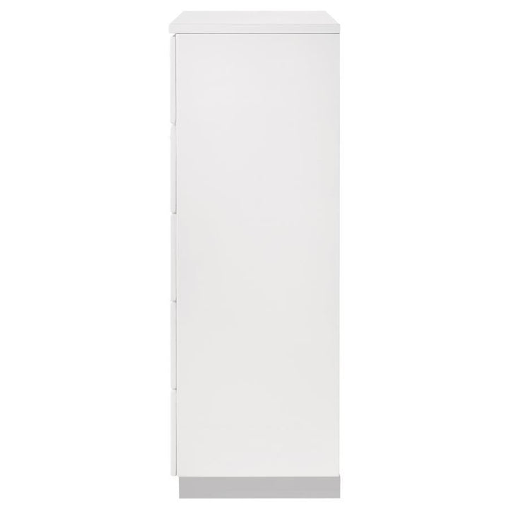 Felicity - 5 - Drawer Bedroom Chest - White High Gloss Accent Chest modern furniture Contempo Furniture