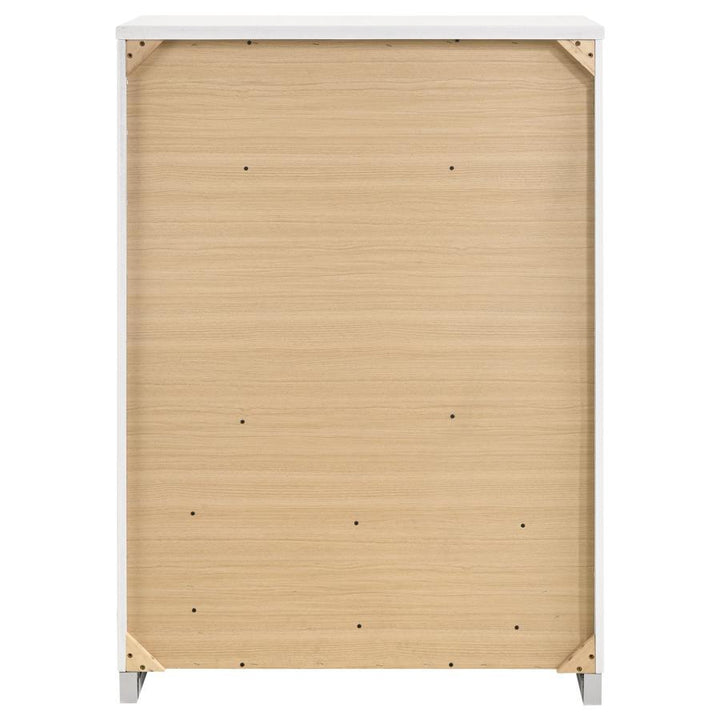 Felicity - 5 - Drawer Bedroom Chest - White High Gloss Accent Chest modern furniture Contempo Furniture