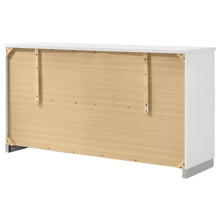 Felicity - 6 - Drawer Dresser - White High Gloss Dressers modern furniture Contempo Furniture