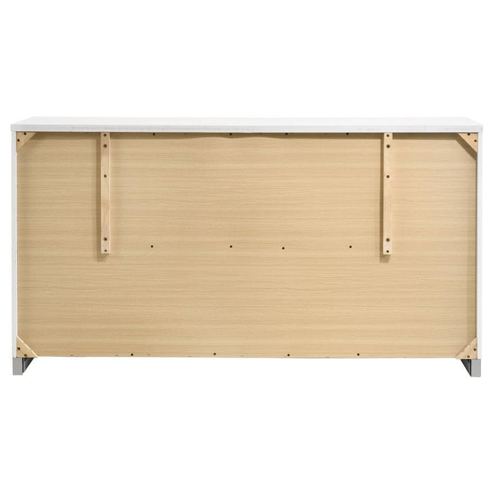 Felicity - 6 - Drawer Dresser - White High Gloss Dressers modern furniture Contempo Furniture
