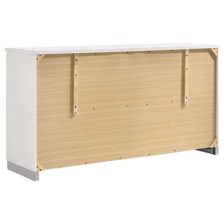 Felicity - 6 - Drawer Dresser - White High Gloss Dressers modern furniture Contempo Furniture