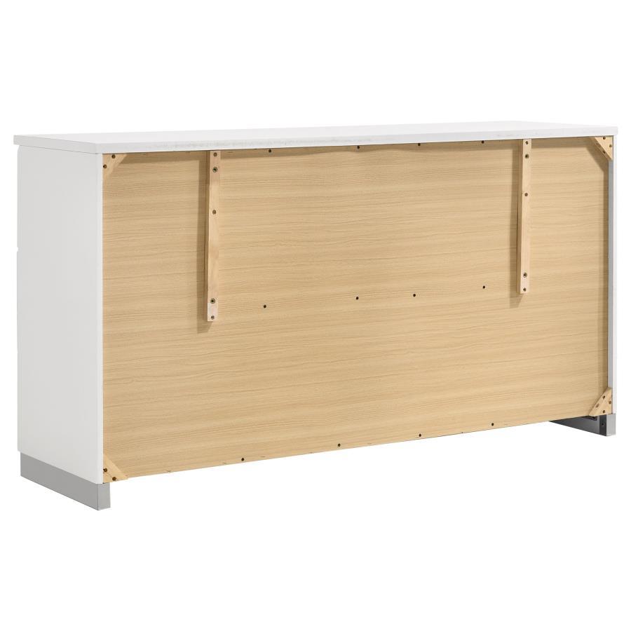 Felicity - 6 - Drawer Dresser - White High Gloss Dressers modern furniture Contempo Furniture